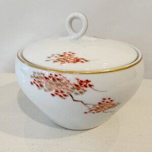 VINTAGE JAPANESE COVERED BOWL FUKAGAWA ARITA PINE CONE #905 COVERED DISH  W LID